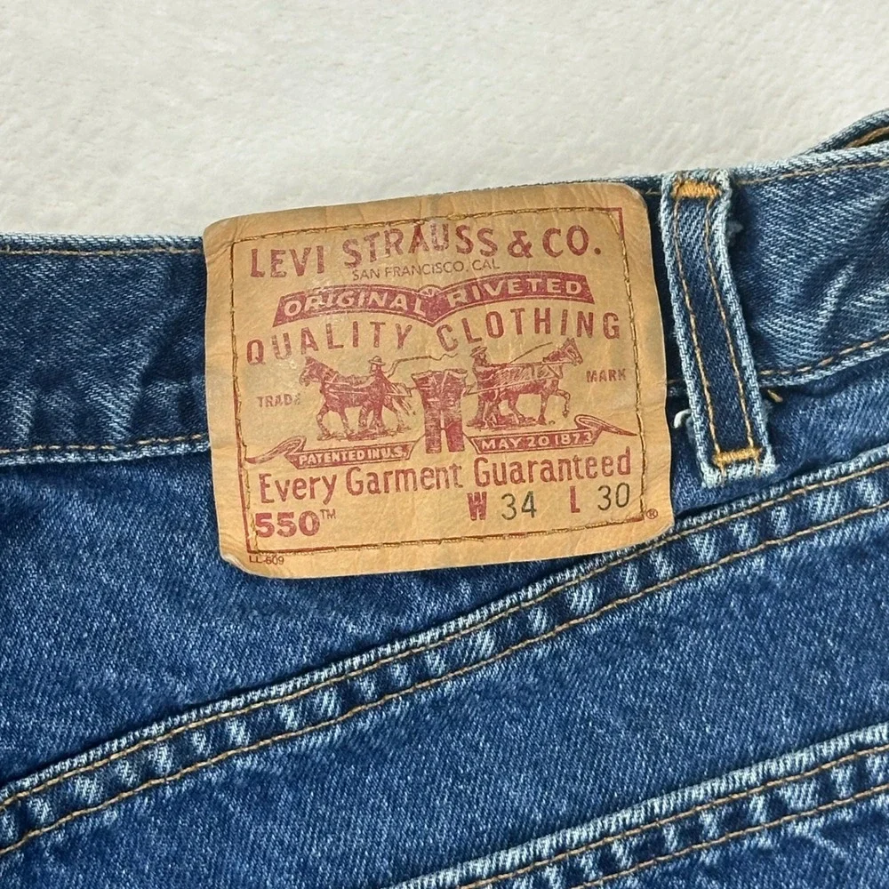 Levi's‎ 550 Jeans Mens 34x30 Blue Relaxed Fit Tapered Leg Denim 100% Cotton VTG